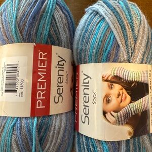 Premier Serenity sock  Yarn in Blue and Gray